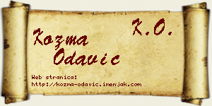 Kozma Odavić vizit kartica